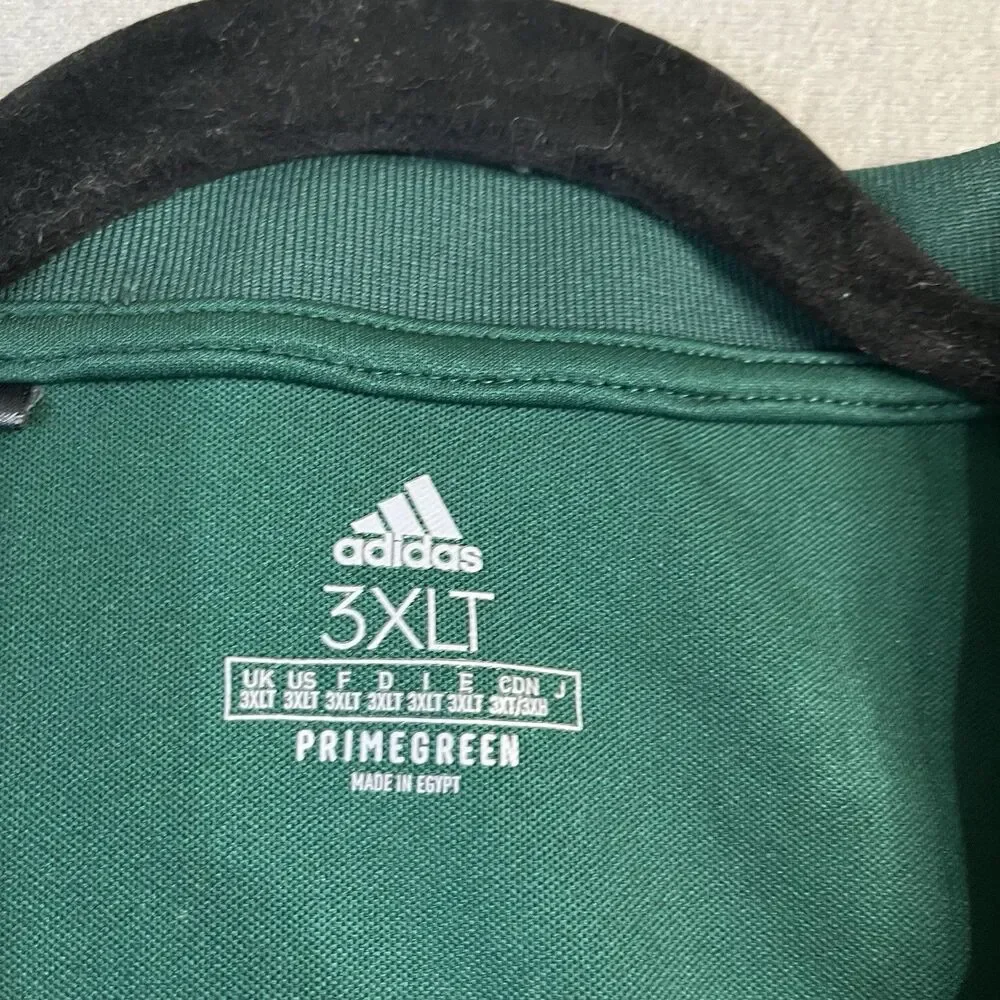 Adidas Primegreen Mens 3XLT Long Sleeve Polo Shirt Green Short Sleeves Golfcore